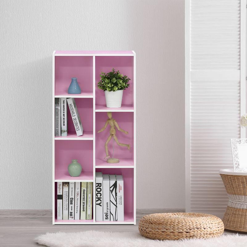 Photo 1 of 11048WH-PI 7-Cube Reversible Open Shelf, White & Pink
