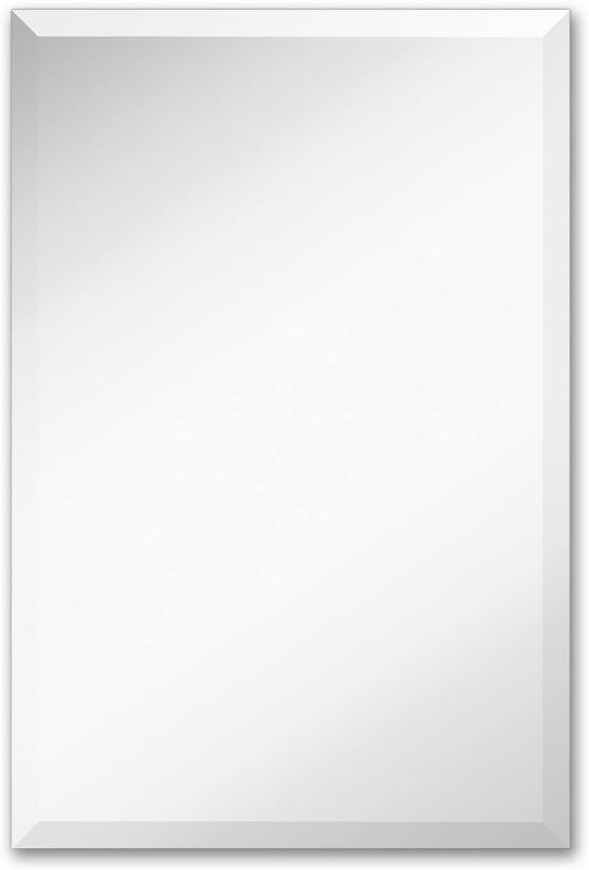 Photo 1 of *MINOR DAMAGE* Hamilton Hills Large Simple Rectangular Streamlined 1 Inch Beveled Wall Mirror
(20" W x 30" H)