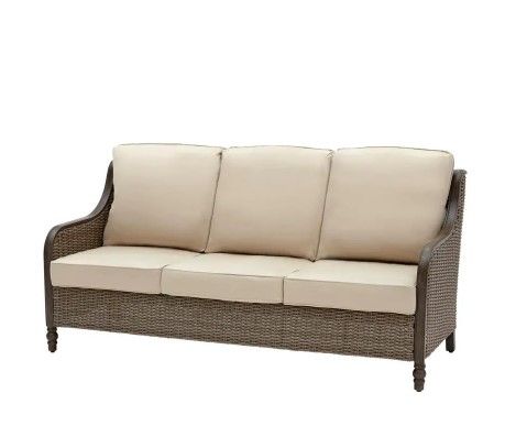 Photo 1 of Windsor Brown Wicker Outdoor Patio Sofa
