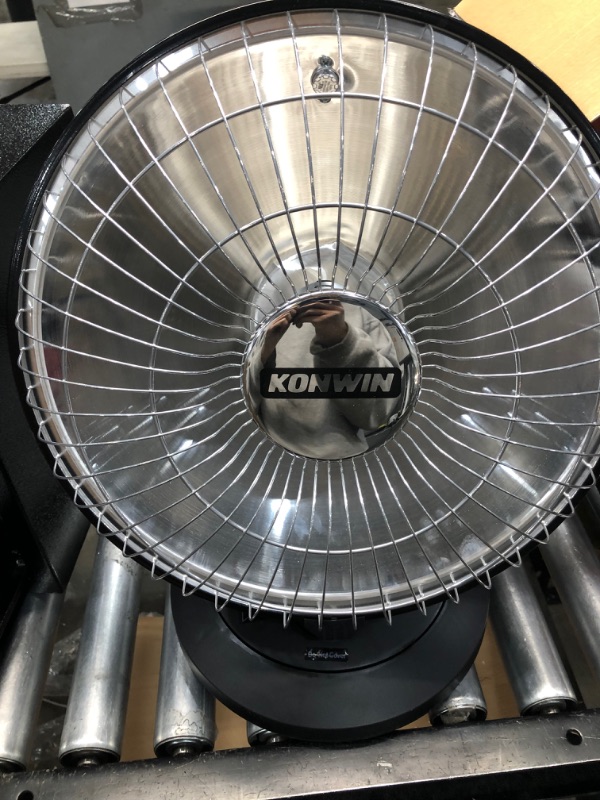 Photo 3 of Konwin CZ998 Electric Oscillating Radiant Dish Heater with Adjustable Tilt, Black
