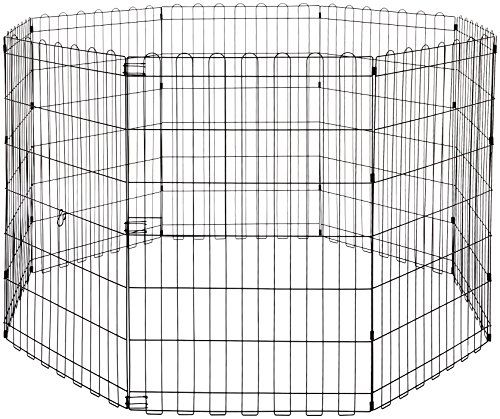 Photo 1 of Amazon Basics Foldable Metal Pet Dog Exercise Fence Pen - 60 X 60 X 36 Inches, Blac