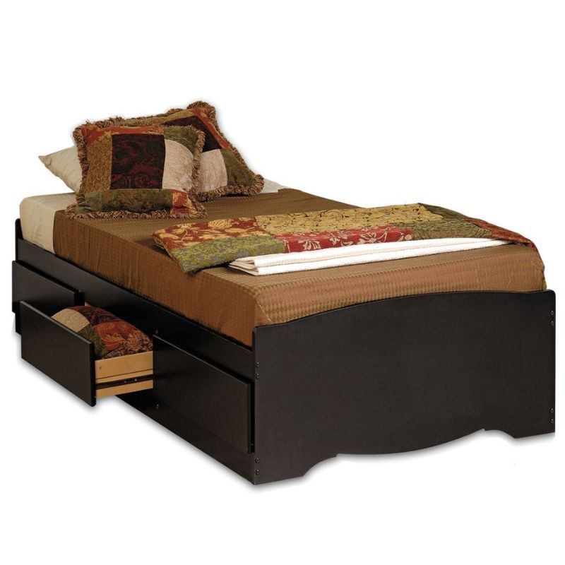 Photo 1 of **INCOMPLETE BOX 1 OF 2**
Prepac Sonoma Black Twin/Mates Platform Storage Bed (3-drawers)