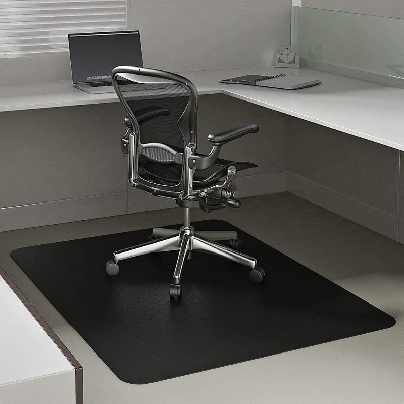 Photo 1 of Deflect-O Chair Mat, For Low-Pile Carpet, Rectangular, 46" x 60", Black