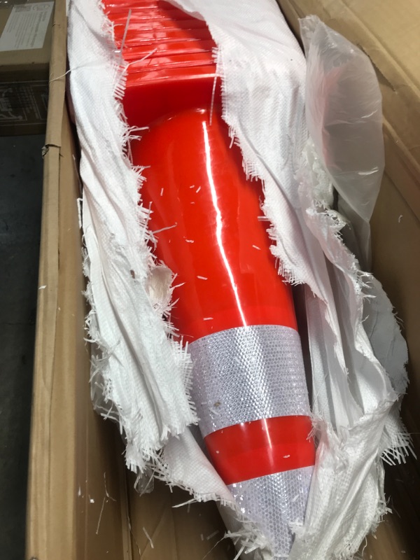 Photo 2 of  28'' inch Traffic Safety Cones 10 pcs with Reflective Collars, Unbreakable PVC Orange Construction Cones for Home Road Parking Use