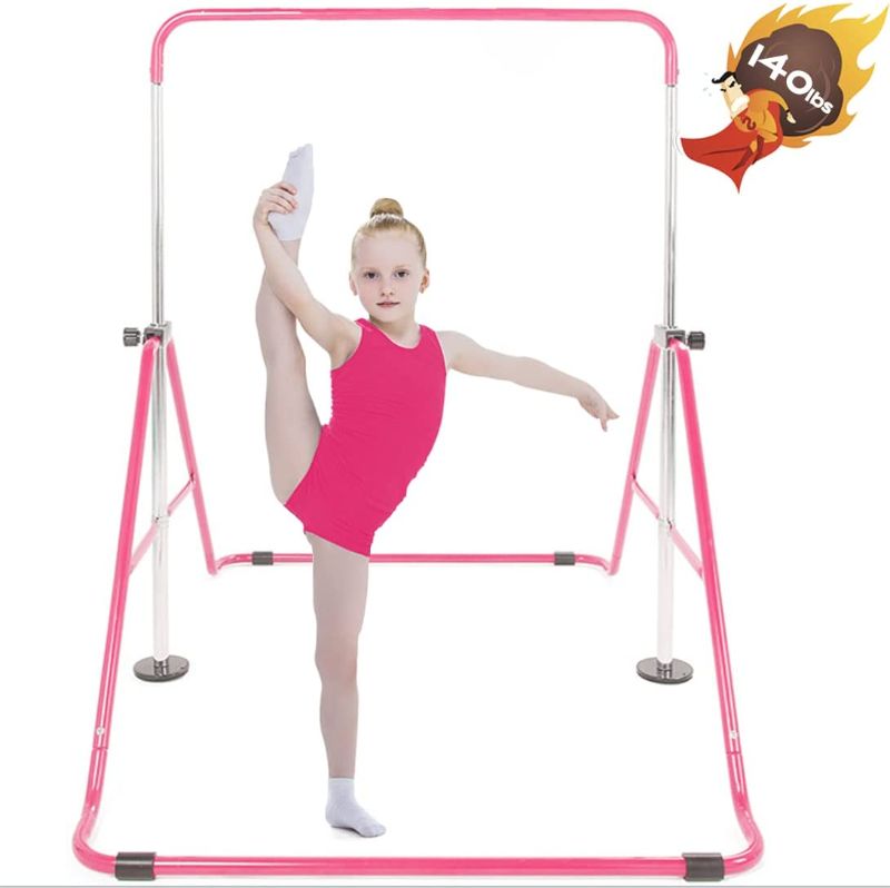 Photo 1 of Gymnastics Bar for Kids Height Adjustable Horizontal Kip Bar Folding Gymnastics Junior Training Bar for Home Using