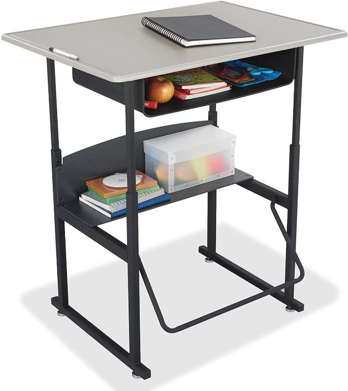 Photo 1 of Safco Products AlphaBetter Adjustable-Height Desk, , 36"W x 24"D Standard Desktop, Book Box, Swinging Footrest Bar
