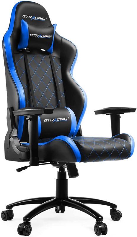 Photo 1 of PARTS ONLY
GTMONSTER Racing Style Video Gaming Chair, Reclining Ergonomic Leather Office Computer Game Chair, Swivel Gaming Chairs in blue STOCK PHOTO IS SIMILAR