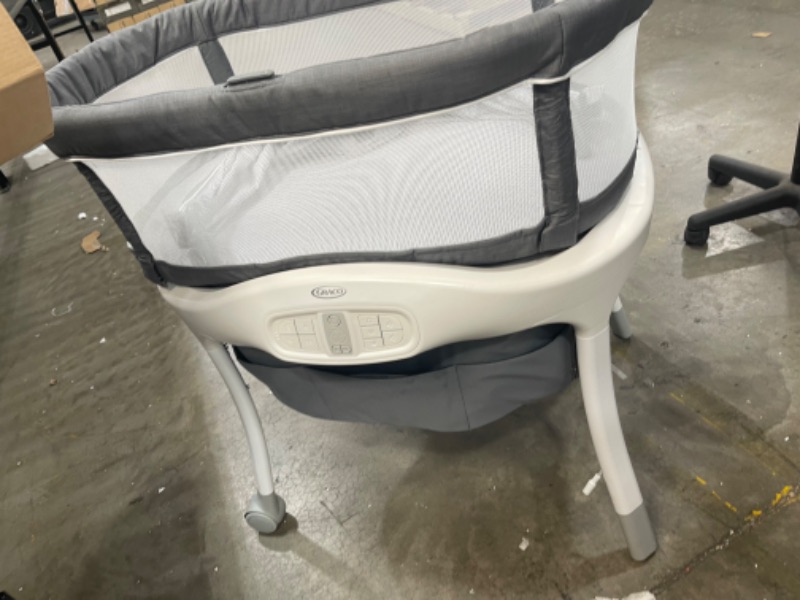 Photo 2 of Graco Sense2Snooze Bassinet with Cry Detection Technology | Baby Bassinet Detects and Responds to Baby's Cries to Help Soothe Back to Sleep, Ellison , 19 D x 26 W x 41 H Inch (Pack of 1)  ***MISSING CHARGER**
