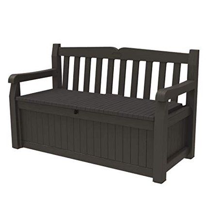 Photo 1 of **parts only** Keter Solana 70 Gallon Storage Bench Deck Box for Patio Furniture, Front Porch Decor and Outdoor Seating – Perfect to Store Garden Tools and Pool