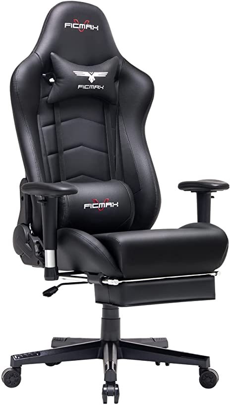 Photo 1 of PARTS ONLY*
Ficmax Ergonomic Gaming Chair High Back Racing Gaming Chair with Footrest Massage Computer Gaming Chair Reclining Home Office Chair Large Pro Gamer Chair for E-Sports with Headrest and Lumbar Support, Black 
