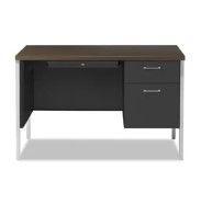 Photo 1 of 4ft desk 3 drawer, dark brown 