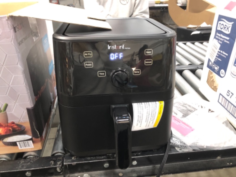 Photo 1 of Instant Vortex 5.7 Quart Air Fryer, Customizable Smart Cooking Programs, Digital Touchscreen and Non-Stick Air Fryer Basket, Black
