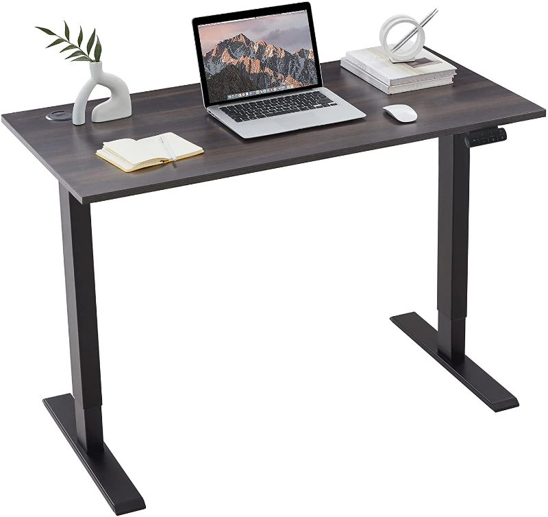 Photo 1 of ***PARTS ONLY*** SHW Electric Height Adjustable Standing Desk, 48 x 24 Inches, Walnut