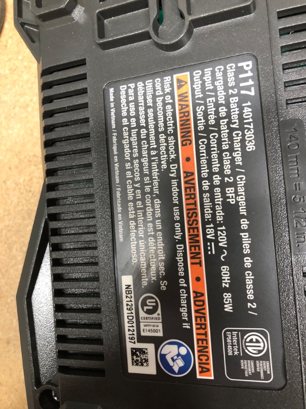 Photo 2 of RYOBI ONE+ 18V Dual Chemistry IntelliPort Charger
