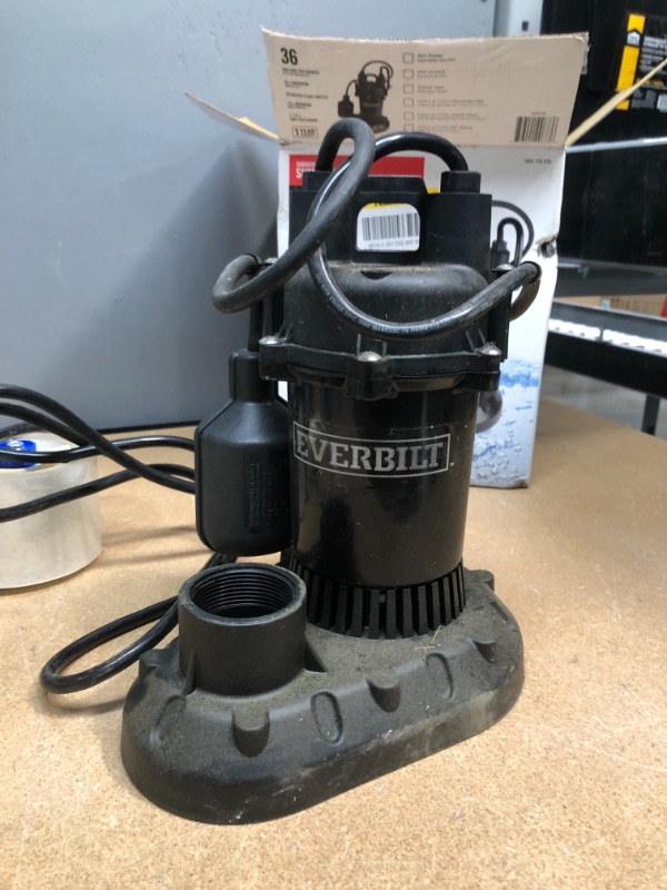 Photo 1 of **DOES NOT FUNCTION**1/3 HP Submersible Aluminum Sump Pump with Tethered Switch