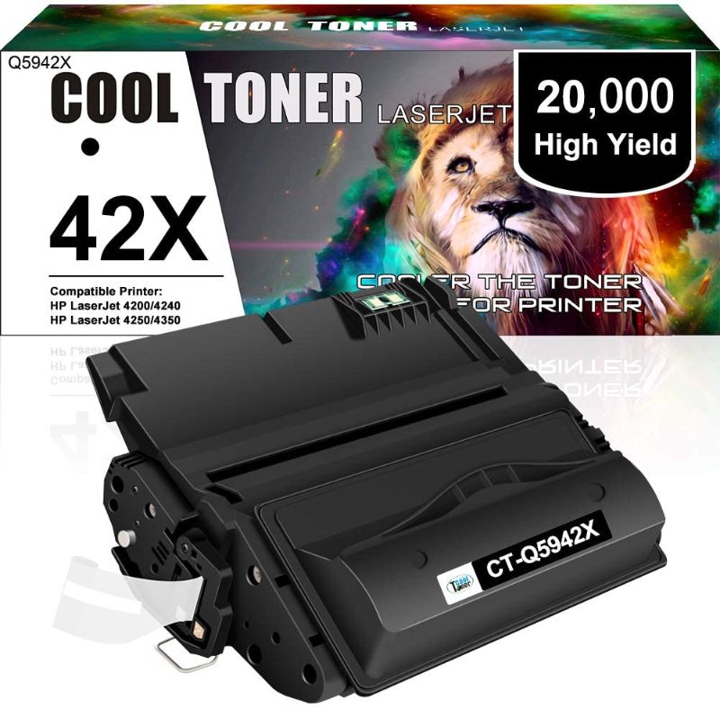 Photo 1 of Cool Toner Compatible Toner Cartridge Replacement for HP 42X Q5942X Q1338A Q5942 for HP LaserJet 4250TN 4250N 4250DTN 4350N 4350TN 4350DTN Printer-1PK
