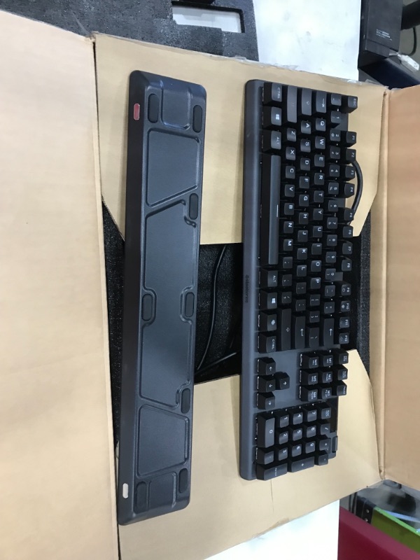 Photo 1 of SteelSeries Apex Pro Mechanical Gaming Keyboard – Adjustable Actuation Switches – World’s Fastest Mechanical Keyboard – OLED Smart Display – RGB Backlit (Renewed)
