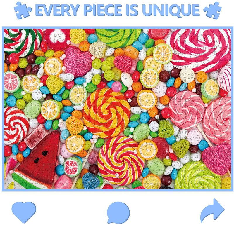 Photo 1 of Conzy Puzzles for Adults 1000 Pieces Candy Jigsaw Puzzles for Adults, Teens, Kids Aged 12 Years Old and up Educational Gift Home Décor
