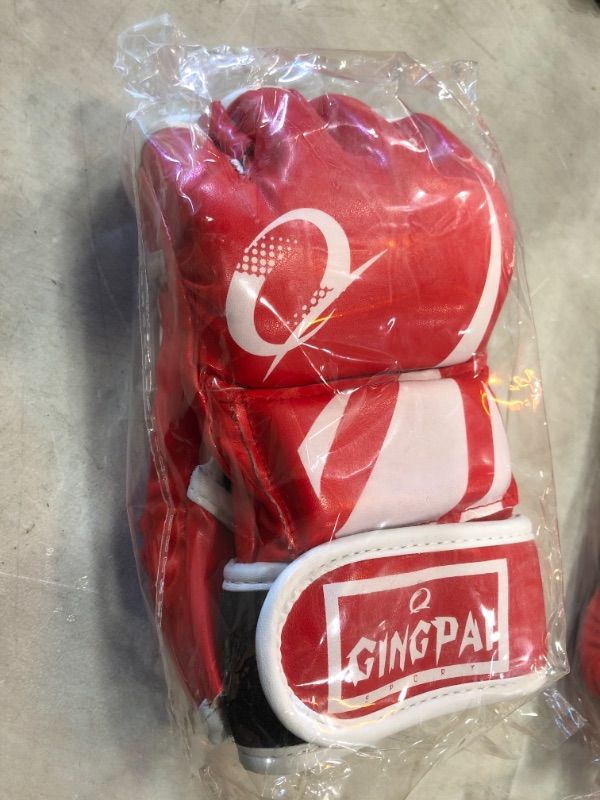 Photo 2 of GINGPAI UFC MMA Gloves,Half-Finger Boxing Fight Gloves for Men & Women, Kickboxing Gloves with Open Palms, Boxing Gloves for Punching Bag, Sparring, Muay Thai
