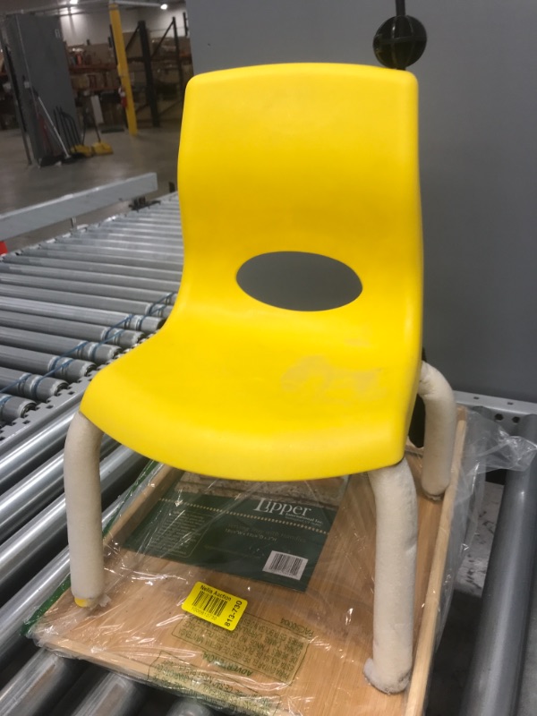 Photo 2 of Angeles 8"H MyPosture Chair, Yellow, AB8008PY, Homeschool Classroom Furniture, Flexible Seating, Kids School Desk Chair, Boys-Girls Stackable Chair
