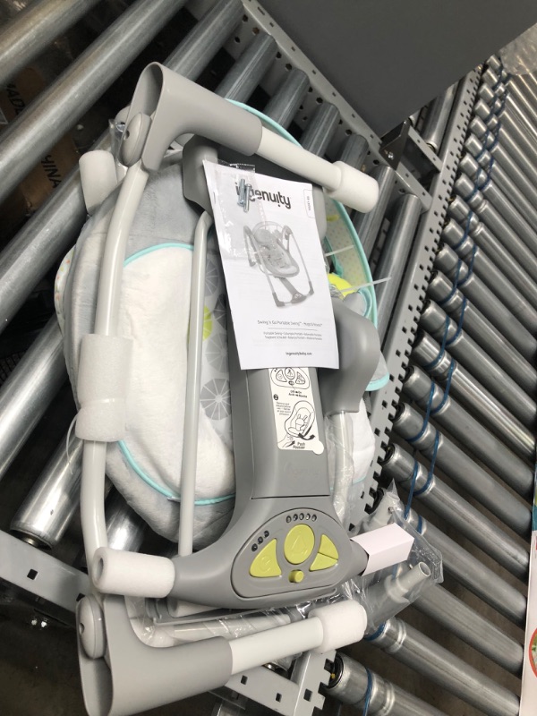 Photo 1 of Ingenuity Swing Ingenuity 5-Speed Portable Baby Swing with Music, Nature Sounds & Battery-Saving Technology - Hugs & Hoots, Swing 'n Go, 0-9 Months
n Go Portable Swing - Hugs  Hoots