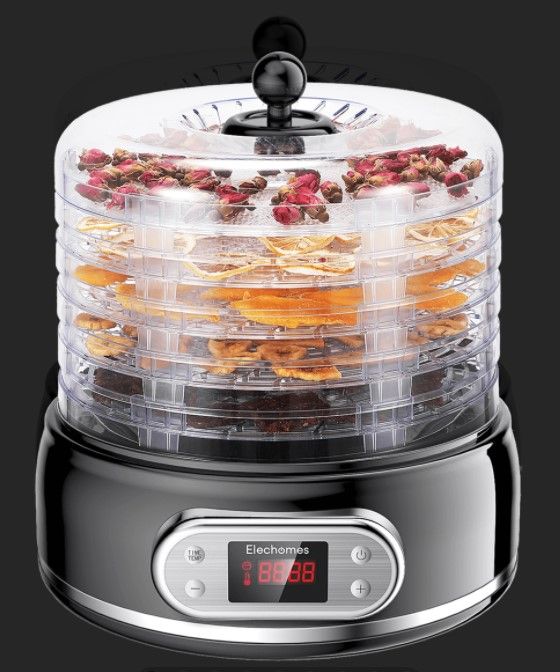 Photo 1 of Food Dehydrator, Elechomes Upgraded 6-Tray Dryer for Beef Jerky, Meat, Fruit , Dog Treats, Herbs Vegetable, Digital Time & Temperature Control, Overheat Protection Fruit Roll Sheet Included, BPA Free
