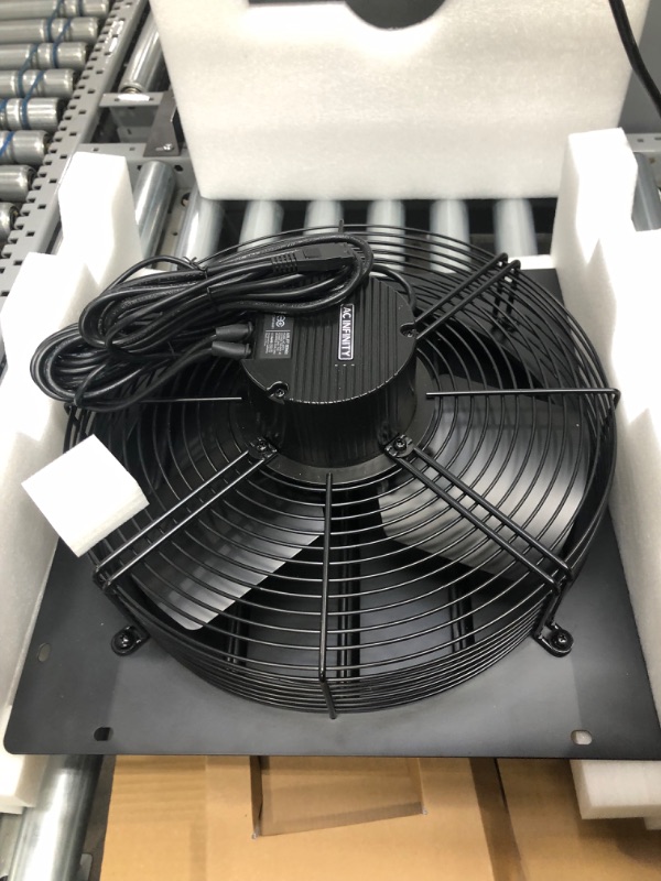 Photo 2 of AC Infinity AIRLIFT T14, Shutter Exhaust Fan 14" with Temperature Humidity Controller, EC Motor - Wall Mount Ventilation and Cooling for Sheds, Attics, Workshops
