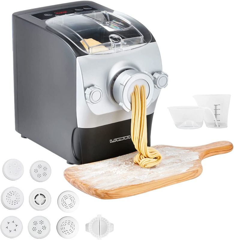 Photo 1 of ***PARTS ONLY***  ***ITEM IS MISSING COMPONENTS*** 
Pasta Maker, Electric Pasta Maker Machine, Automatic Noodle Maker for Kitchen 8 Different Pasta Shapes to Choose with LCD Display