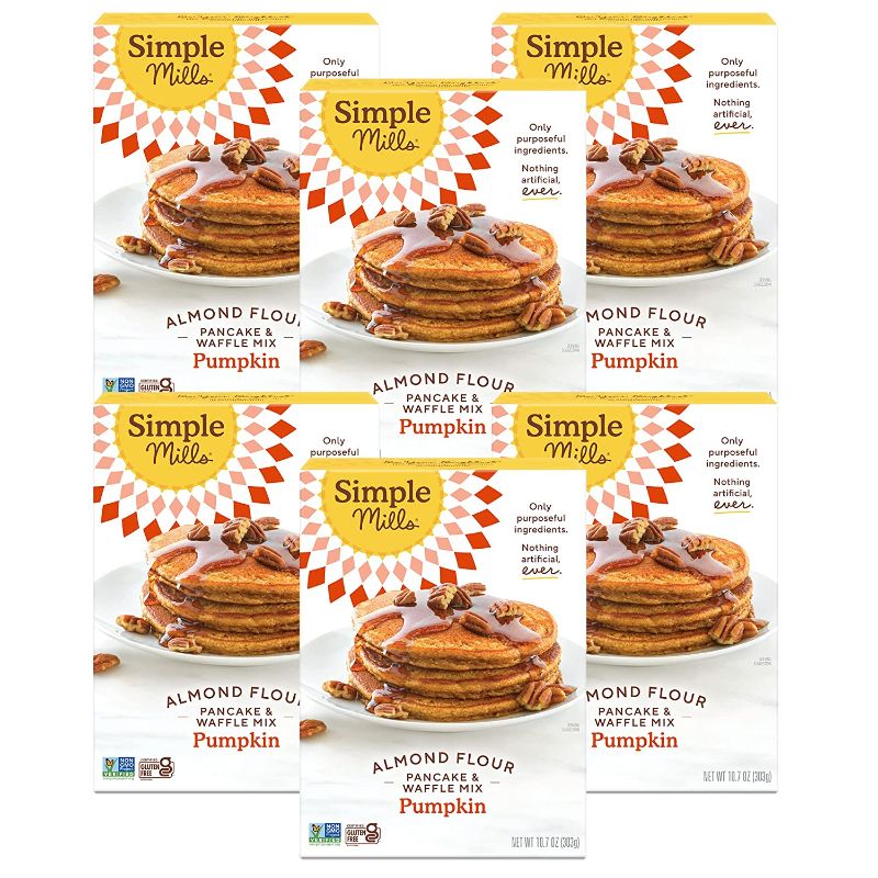 Photo 1 of ** Expire 04/06/2022**Simple Mills Almond Flour Pumpkin Pancake & Waffle Mix, Gluten Free, Good for Breakfast, Nutrient Dense, 10.7oz, 6 Count
