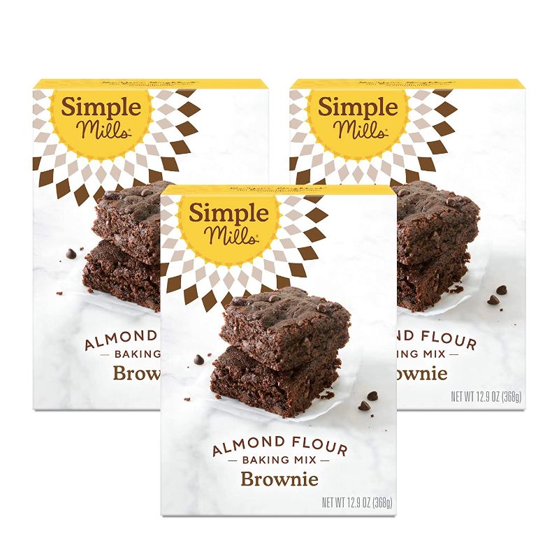 Photo 1 of **expire 01/22/2022** Simple Mills Almond Flour Baking Mix, Gluten Free Brownie Mix, Easy to make in Brownie Pan, Chocolate Flavor, Nutrient Dense, 12.9oz, 3 Count
