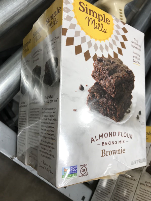 Photo 3 of **Expire Date: 01/22/2022** Simple Mills Almond Flour Baking Mix, Gluten Free Brownie Mix, Easy to make in Brownie Pan, Chocolate Flavor, Nutrient Dense, 12.9oz, 3 Count
