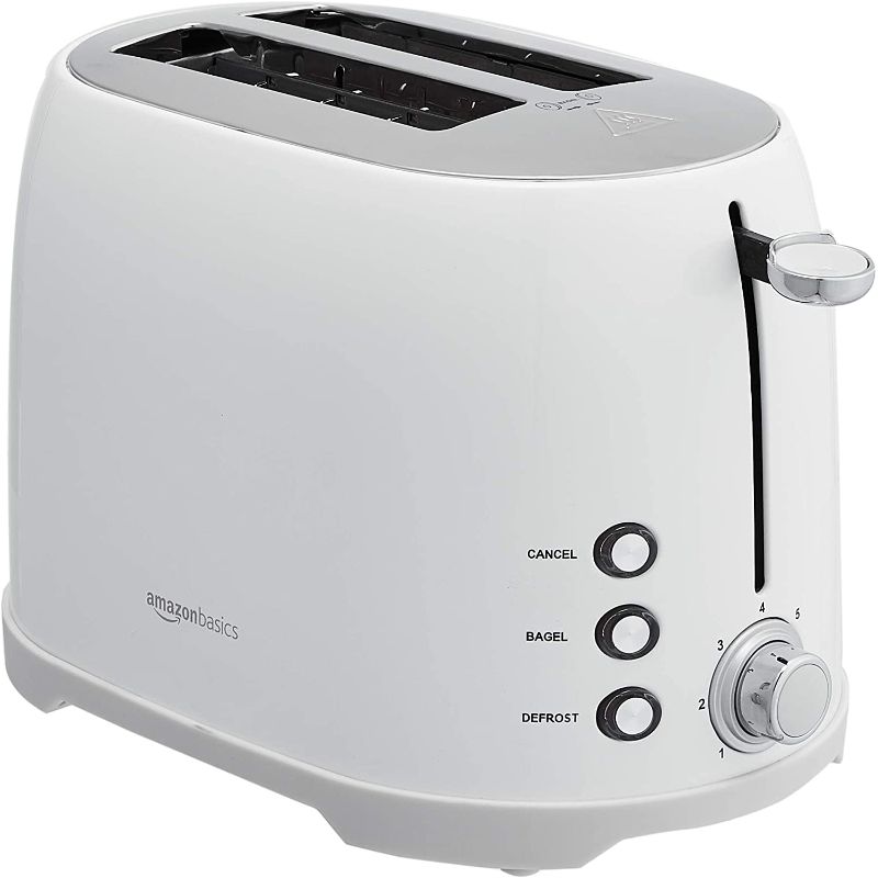 Photo 1 of **PARTS ONLY DOESNT TURN ON** Amazon Basics 2-Slot Toaster, White
