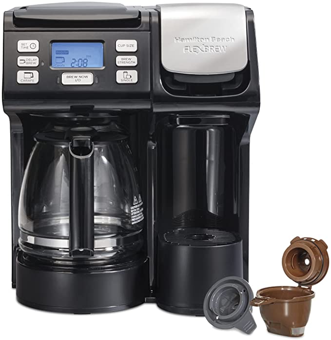 Photo 1 of Hamilton Beach 49902 FlexBrew Trio 2-Way Single Serve Coffee Maker & Full 12c Pot, Compatible with K-Cup Pods or Grounds, Combo, Black - Fast Brewing
