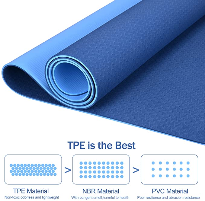 Photo 1 of HOTSAN Yoga Mat Non Slip,TPE Fitness Exercise Mat for Women & Men, Workout Mat for Yoga, Pilates and Floor Exercises
