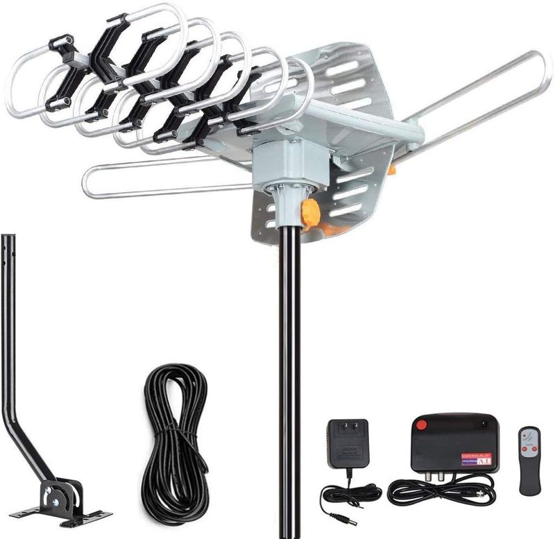 Photo 1 of (BROKEN ANTENNA/MISSING SECTION)
Outdoor Antenna - Amplified Digital HDTV Antenna 150 Miles Range 360 Degree Rotation- Support UHF/VHF 4K 1080P with Mounting Pole & 33 ft RG6 Coax Cable
