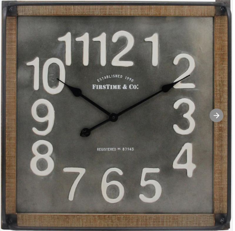 Photo 1 of (DAMAGED FRAME) 
FirsTime FirsTime and Co Analog Square Wall Clock
