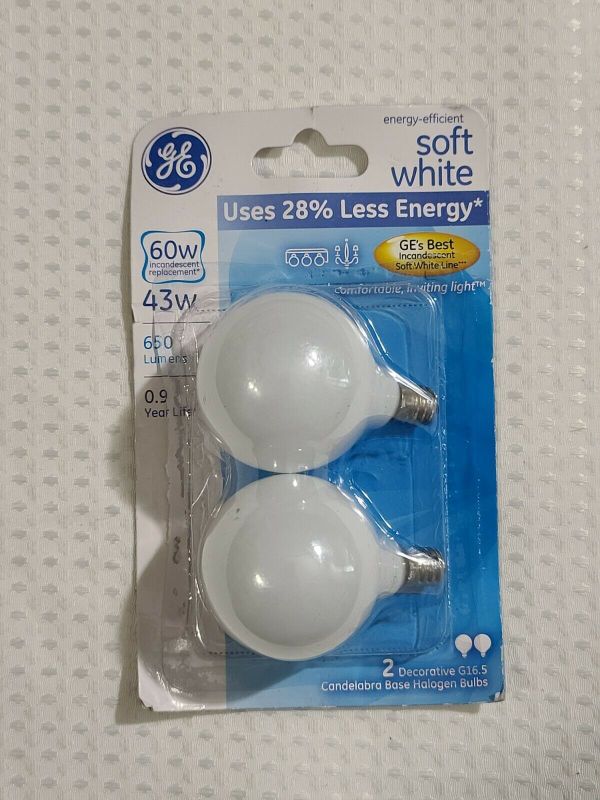 Photo 1 of GE 43W - 650 Lumens - Soft White - G16.5 Base
PACK OF 2 (4 LIGHT BULBS) 