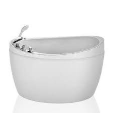 Photo 1 of 59 in. Center Drain Acrylic Flatbottom Air Bath Deep Soaking Freestanding Bathtub in White with Tub Filler - Hand Shower
