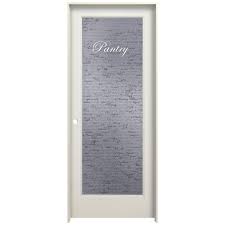 Photo 1 of 24 in. x 80 in. Right Hand Recipe Pantry Frosted Glass Primed Wood Single Prehung Interior Door
