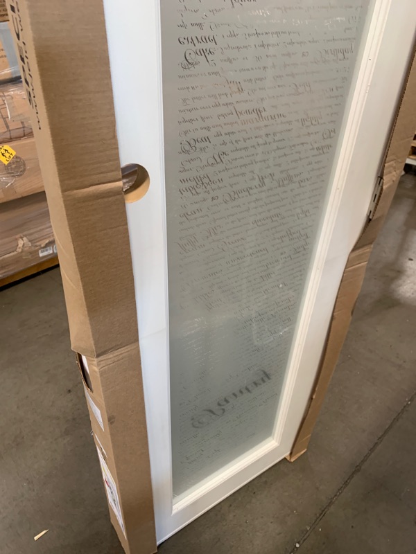 Photo 5 of 24 in. x 80 in. Right Hand Recipe Pantry Frosted Glass Primed Wood Single Prehung Interior Door
