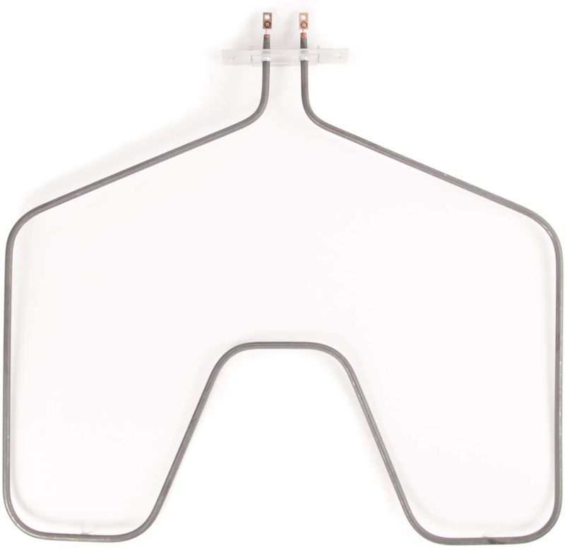 Photo 1 of GE WB44X5099 Oven Bake Element for Conventional Hotpoint, 18" W and 19-1/4" from The Terminals to The end Nearest Door, Black
