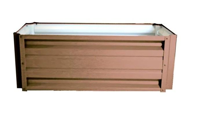 Photo 1 of 24 in. x 48 in. Cocoa Brown Metal Planter Box
