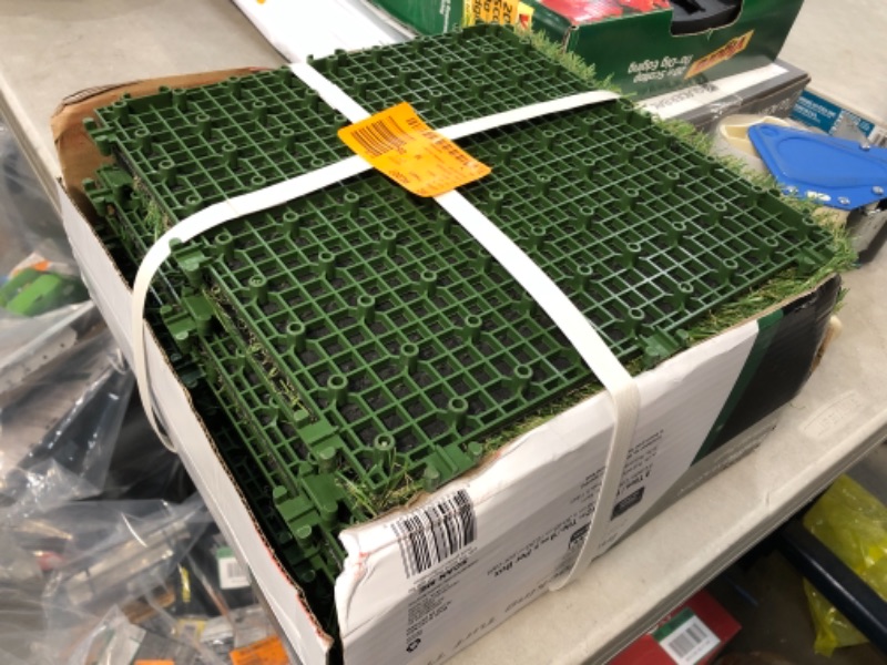 Photo 2 of 1 ft. x 1 ft. Artificial Grass Interlocking Tiles (9-Pack)
