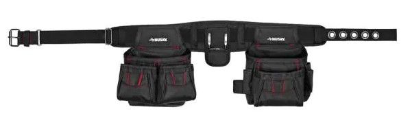 Photo 1 of 2-Bag 10-Pocket Black Contractor's Work Tool Belt for waists up to 52 in
