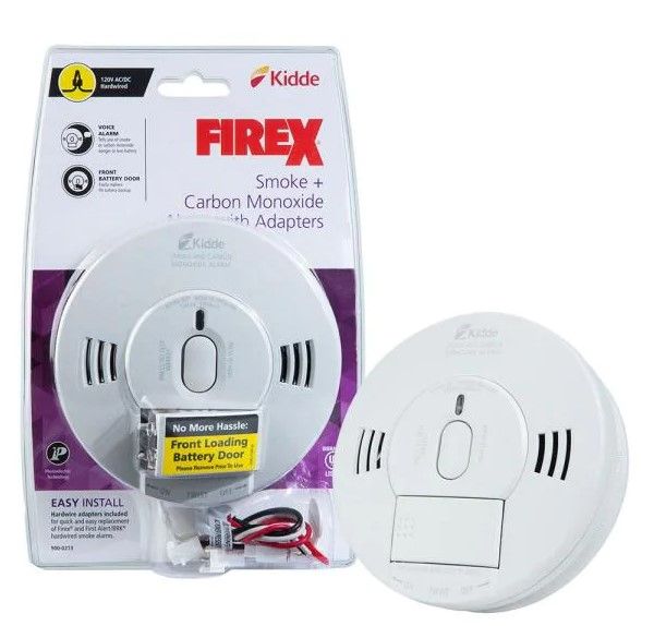 Photo 1 of Firex Hardwired Combination Smoke and Carbon Monoxide Detector with Adapters and Voice Alarm
