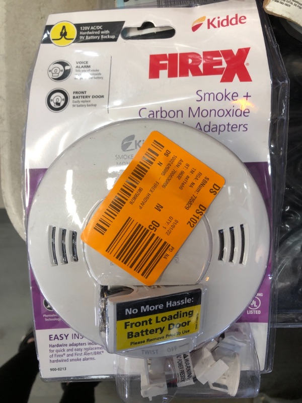 Photo 2 of Firex Hardwired Combination Smoke and Carbon Monoxide Detector with Adapters and Voice Alarm
