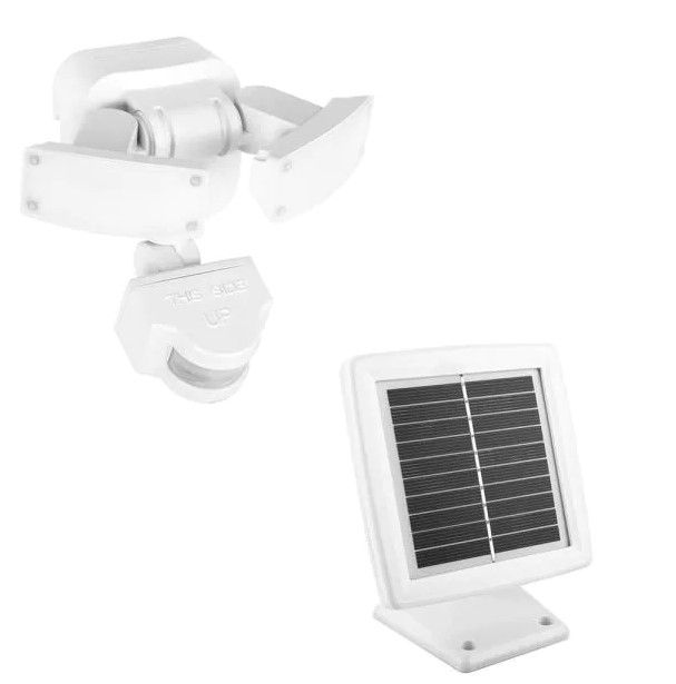 Photo 1 of 500 Lumens 180-Degree White Solar Powered Motion Activated Outdoor Integrated LED Flood Light
