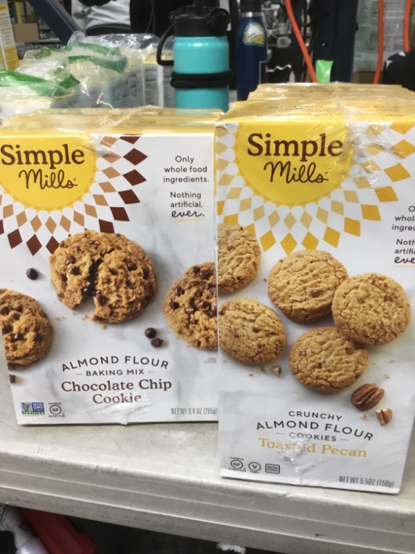 Photo 3 of (3 pack) Simple Mills Toasted Pecan Crunchy Cookies, 5.5 Oz.
____
(3 pack) Simple Mills Almond Flour Chocolate Chip Cookie Mix, 9.4 Oz

