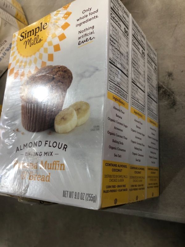 Photo 4 of ** Expired 12/28/20212** Simple Mills Almond Flour Baking Mix, Gluten Free Banana Bread Mix, Muffin Pan Ready, Made with whole foods (Packaging May Vary), 9 Ounce (Pack of 3)
