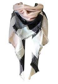 Photo 1 of Wander Agio Womens Warm Long Shawl Winter Wraps Large Scarves Knit Cashmere Feel Plaid Triangle Scarf
